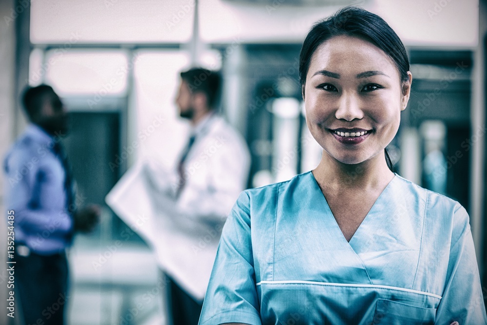 Smiling nurse in hospital