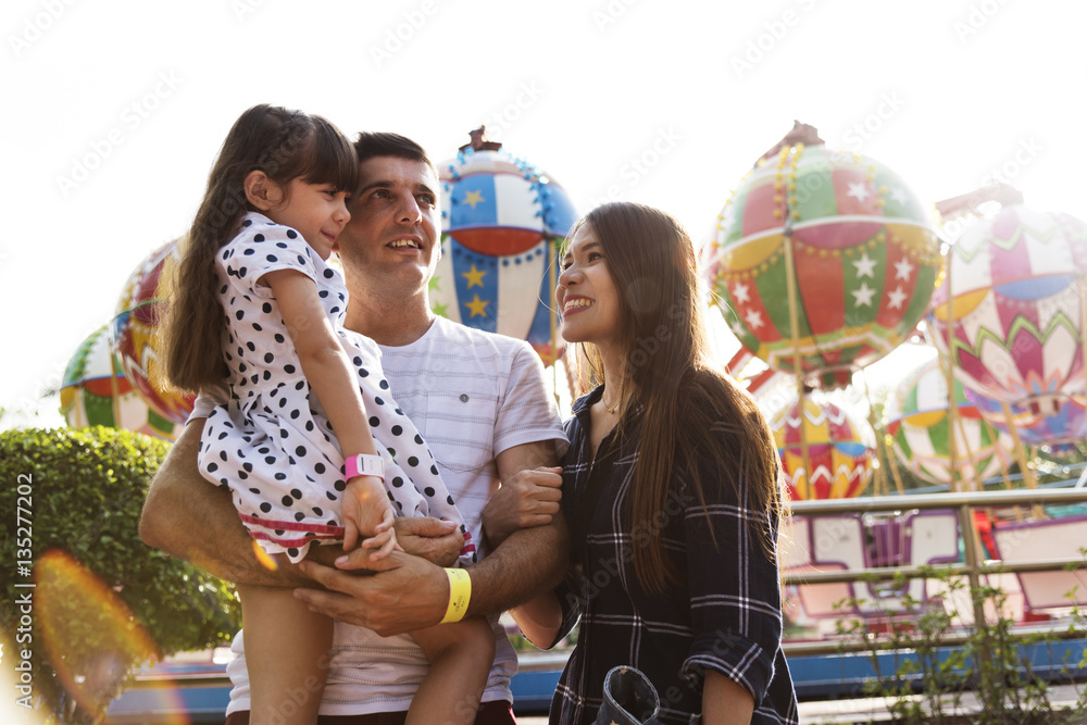 Family Holiday Vacation Amusement Park Togetherness