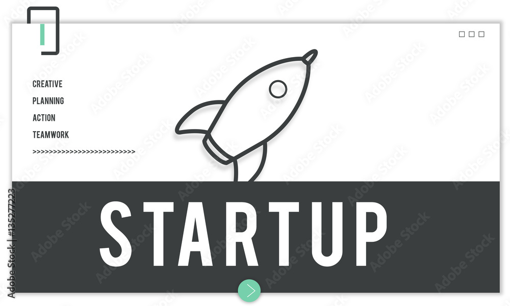 Business Rocket Ship Icon Graphic Concept