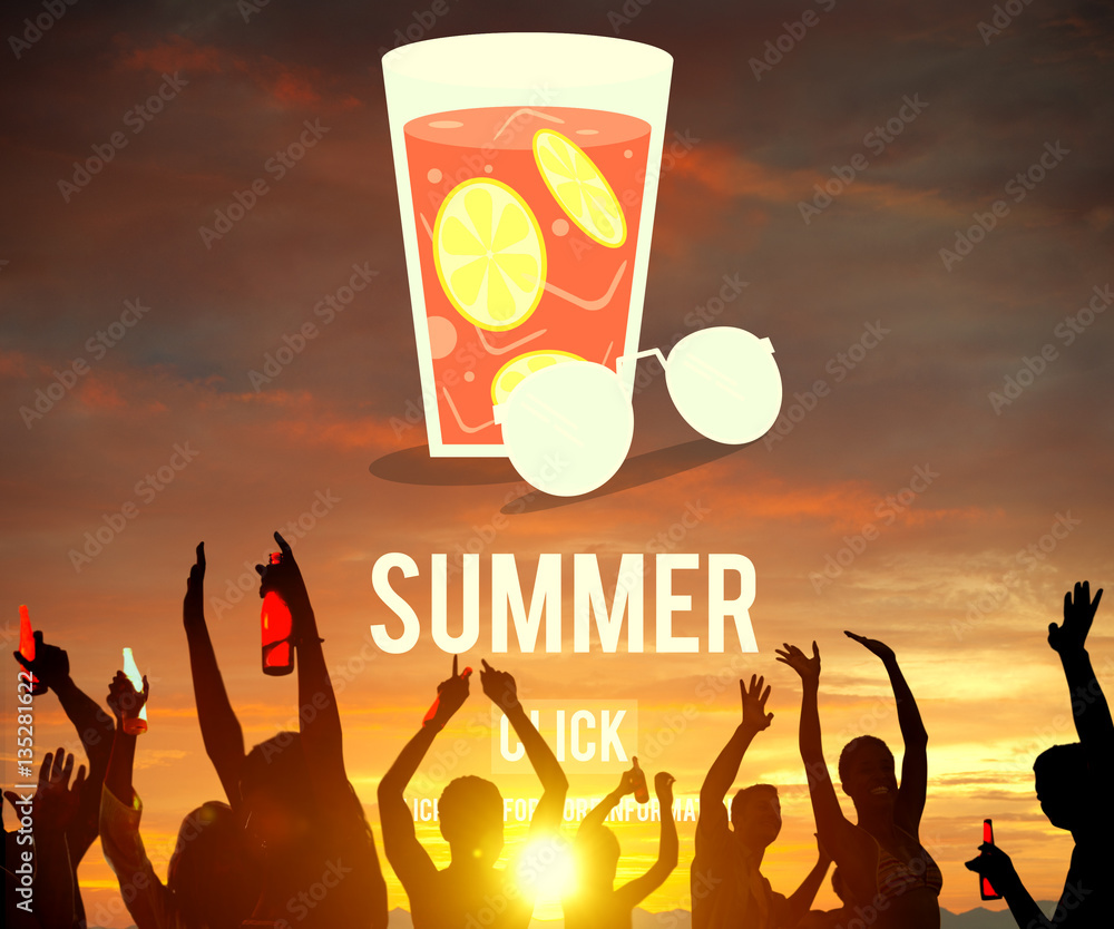 Summer Glass Lemonade Drink Graphic Concept