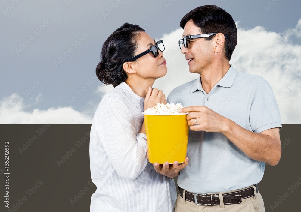 Digital composite of loving couple 