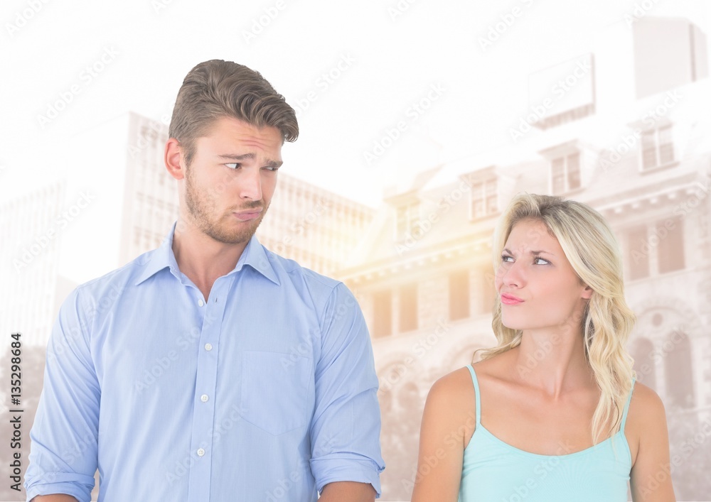 Digital composite of loving couple