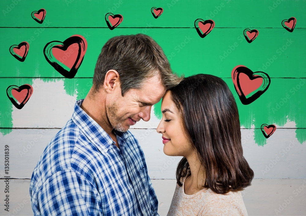 Digital composite of loving couple