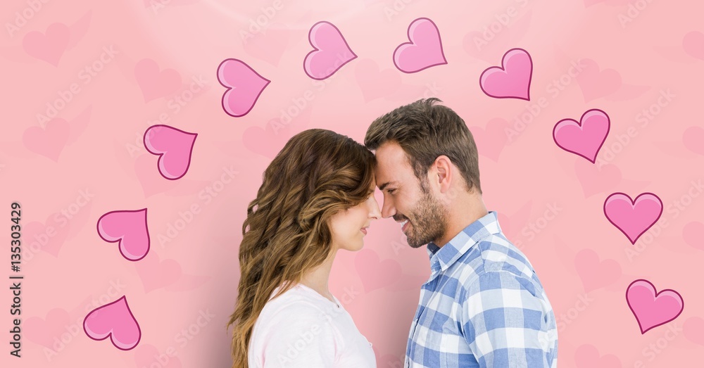 Digital composite of loving couple