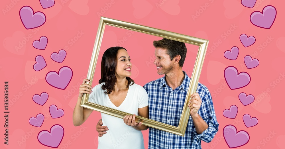 Digital composite of loving couple