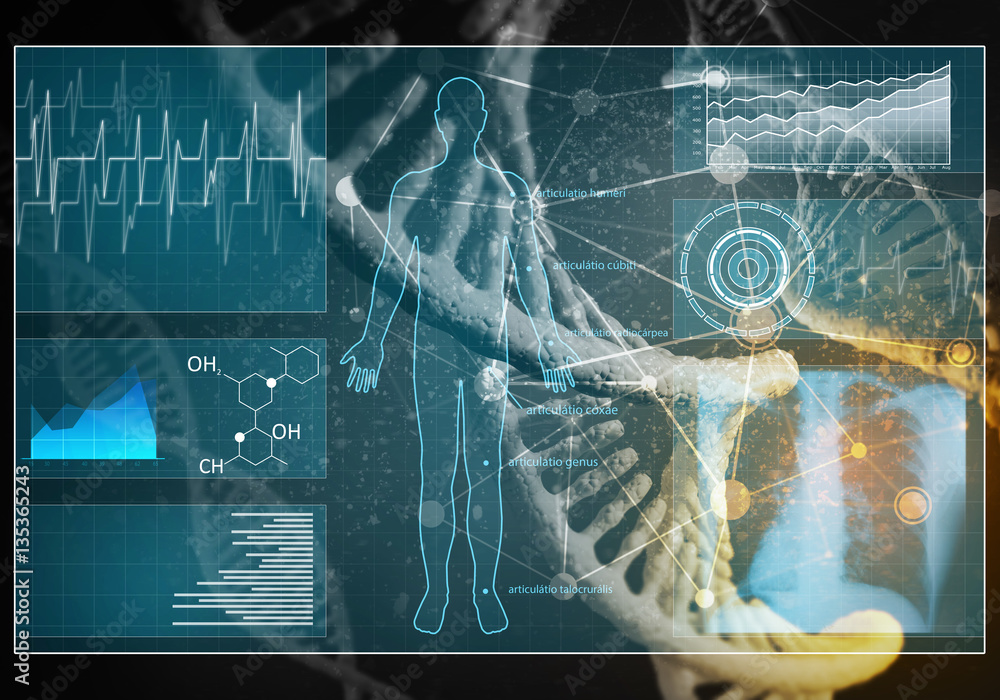 Medicine user interface, 3D rendering