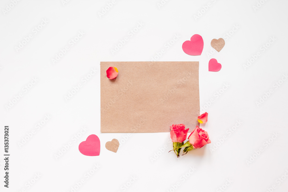 concept of Valentines Day with heart background mock up