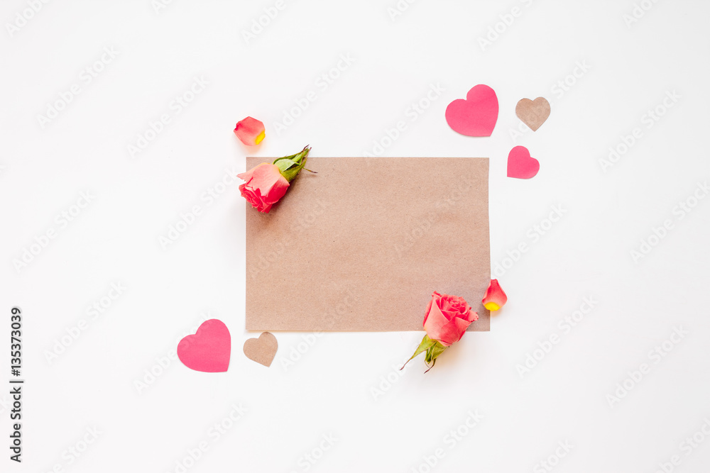 concept of Valentines Day with heart background mock up