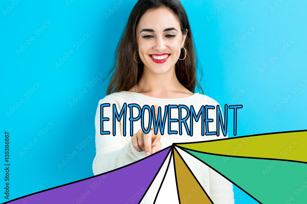 Empowerment text with young woman