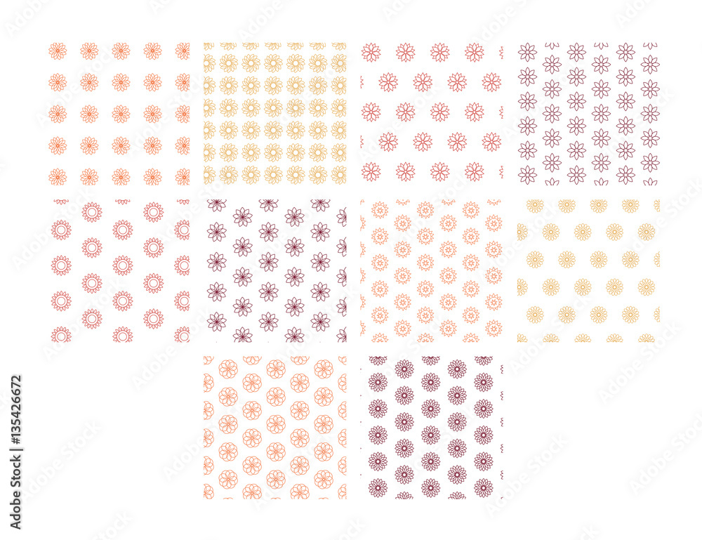 Vector image of floral patterns