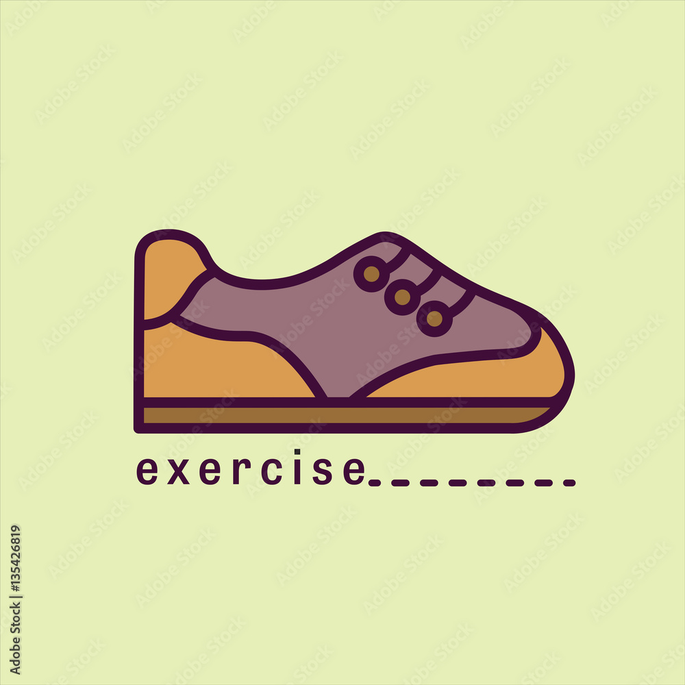 Vector image of a shoe reading exercise