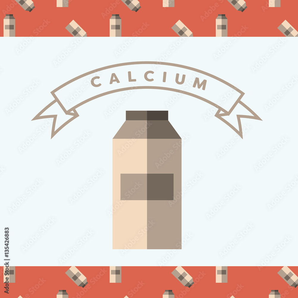 Vector image of milk carton reading calcium