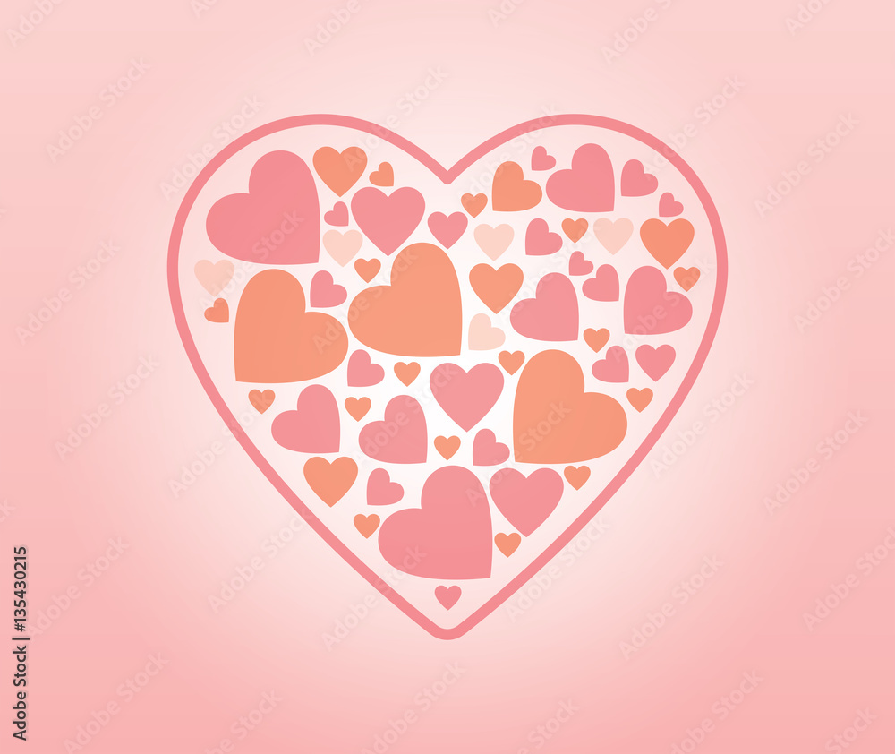 Vector illustration of heart shapes