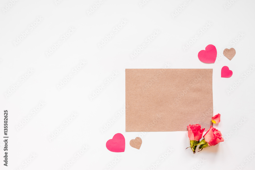 concept of Valentines Day with heart background mock up