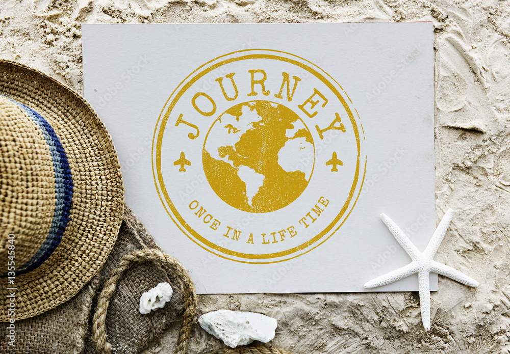 Travel Explore World Journey Stamp Concept