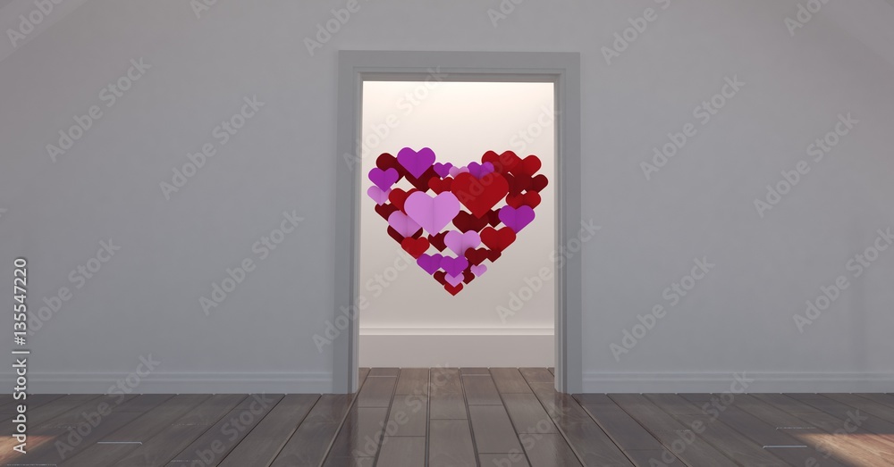 Open door with heart shape