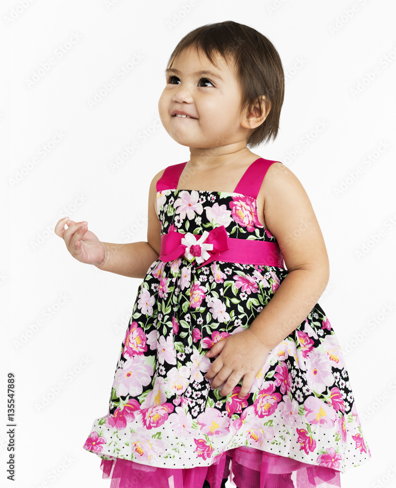 Cheerful Little Girl Happy Smiling Studio Concept