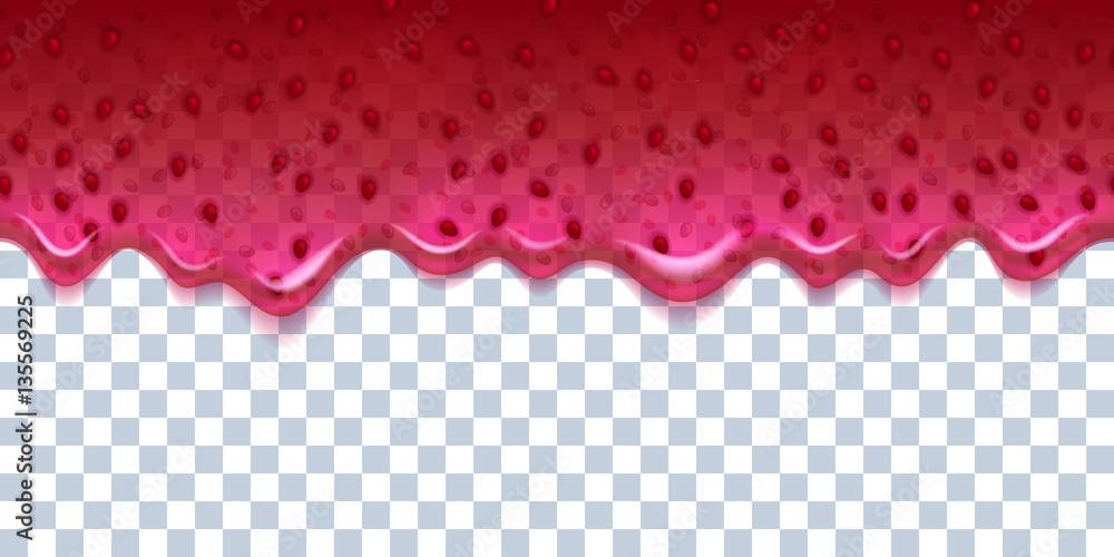 Drips of berry jam on white background.