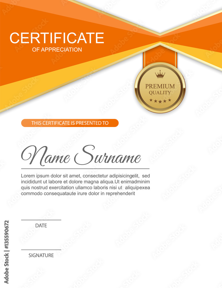 Vector certificate template.