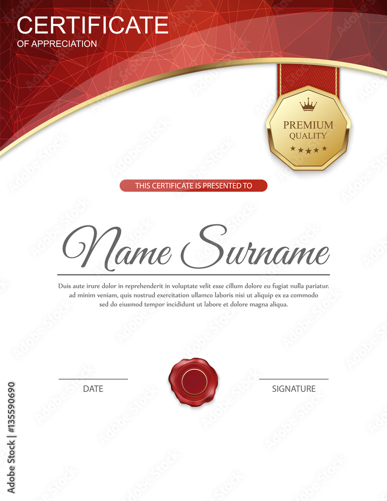 Vector certificate template.