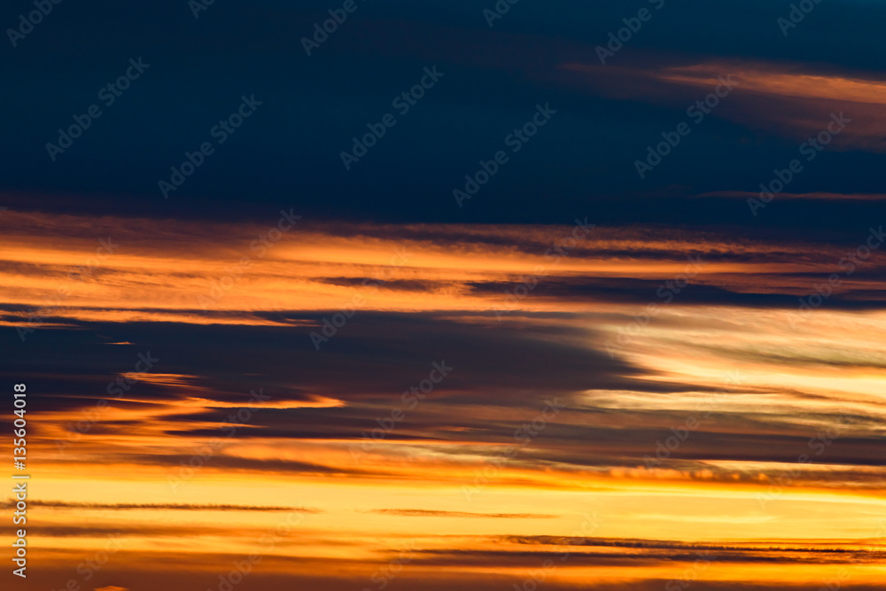 Beautiful Red And Orange Summer Sunset Sky