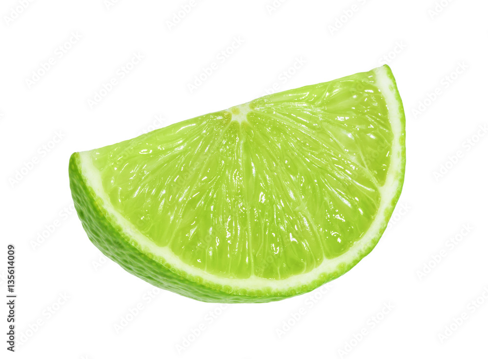 lime slice isolated without shadow