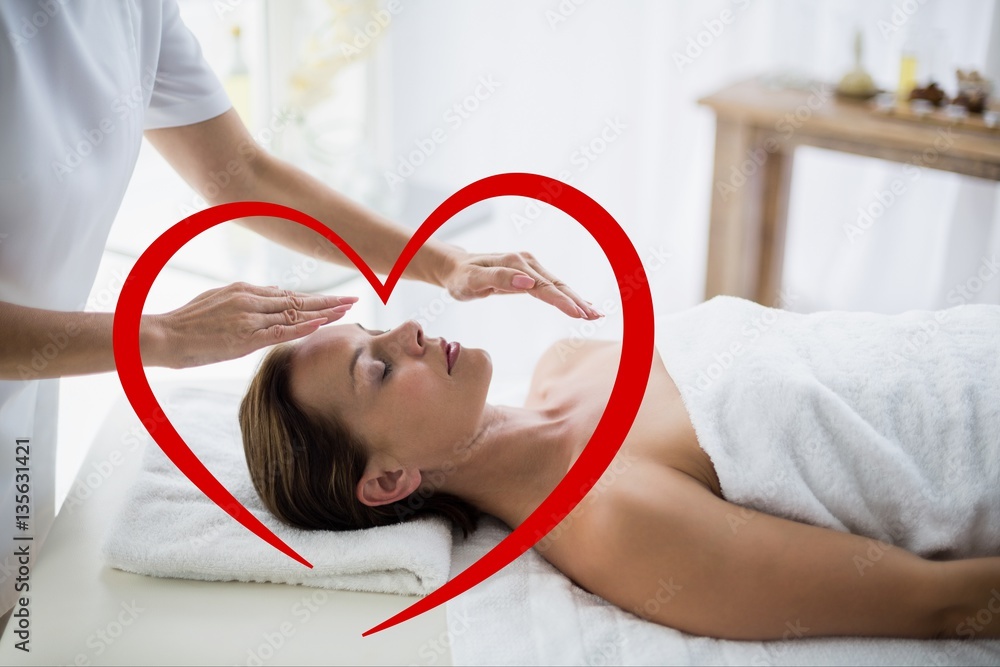 Beautiful woman receiving spa massage