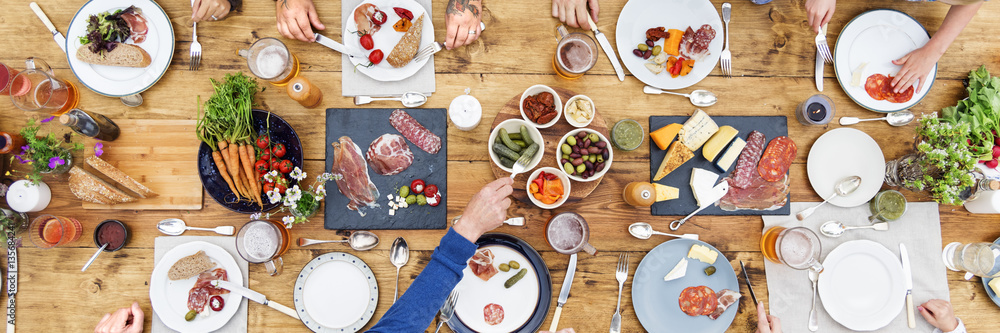 Group Of People Dining Concept