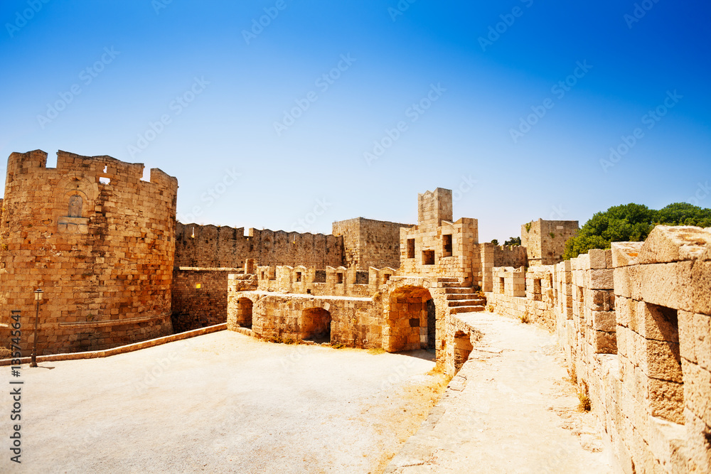 Court of Castello Palace fenced in defensive tower