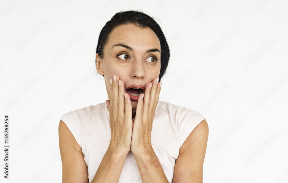 Woman Cheerful Studio Portrait Concept