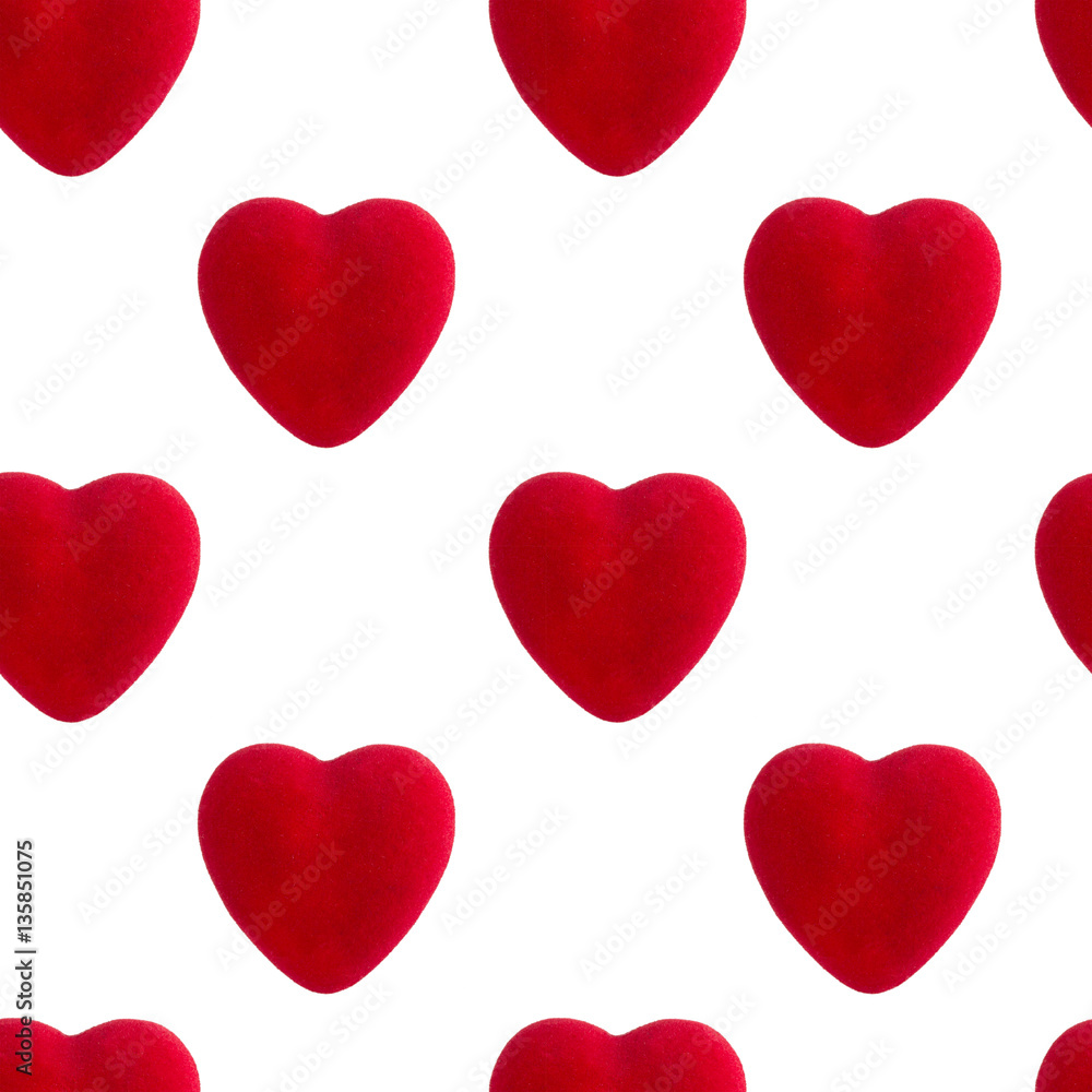 Red heart seamless pattern, valentines day concept