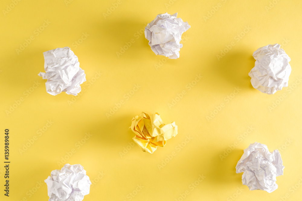 Crumpled paper balls