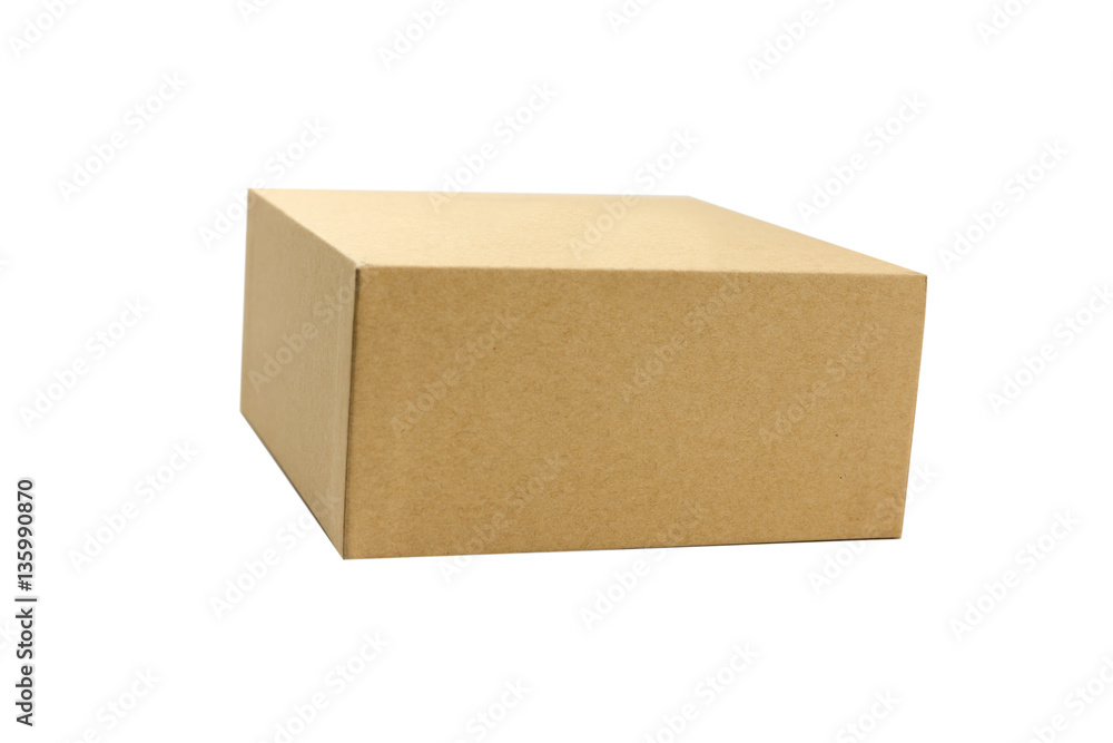 isolated cardboard box on white background