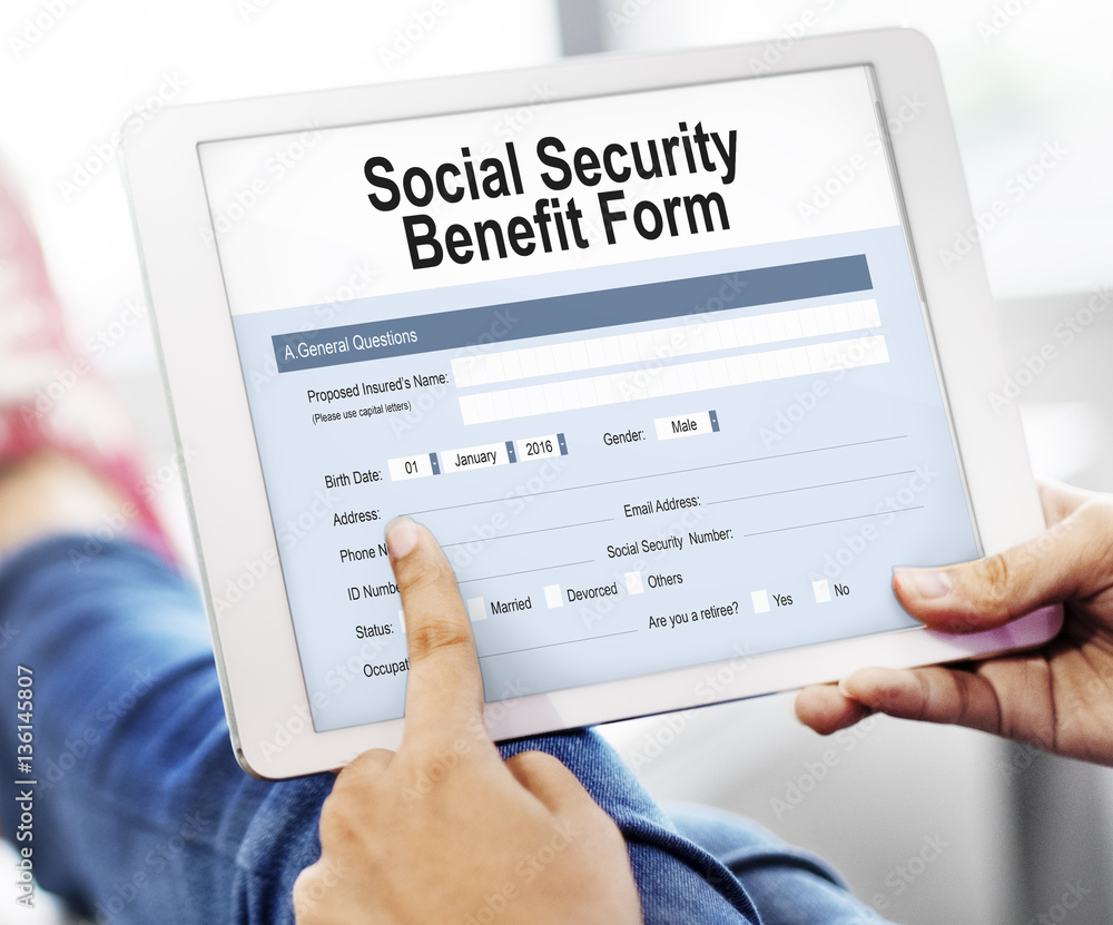 Social Security Benefit Form Concept