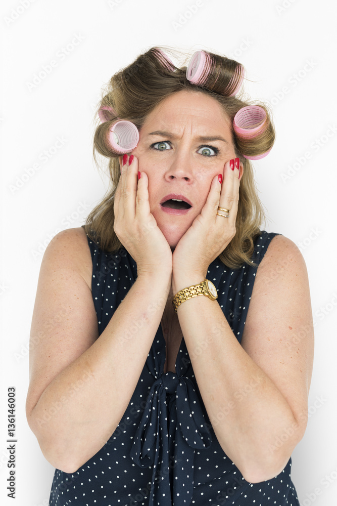 Woman Cheerful Studio Portrait Concept