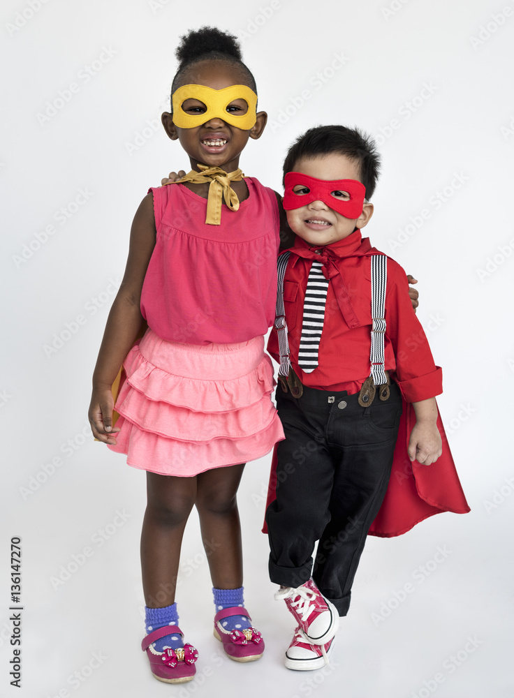 Boy And Girl Superheroes Concept