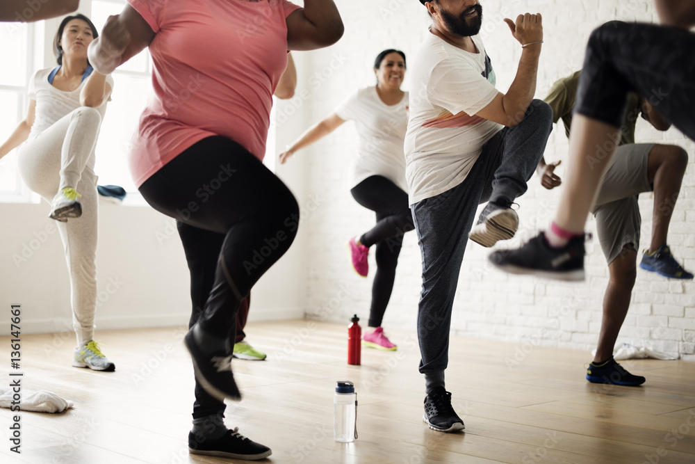 Diversity People Exercise Class Relax Concept