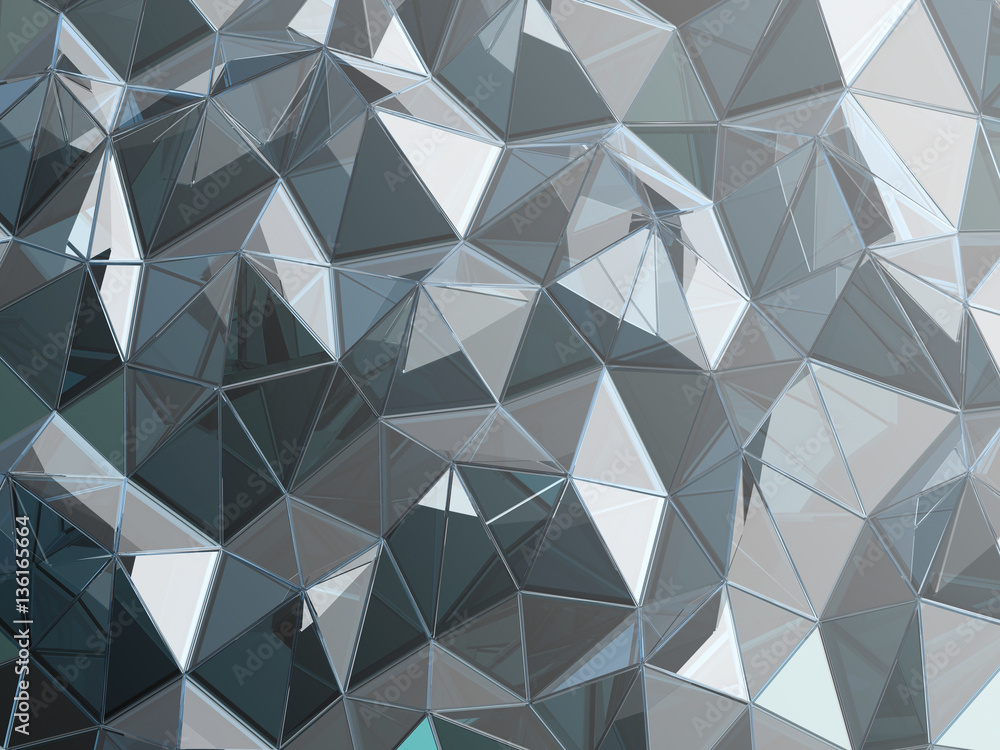 Abstract polygon background. 3d render