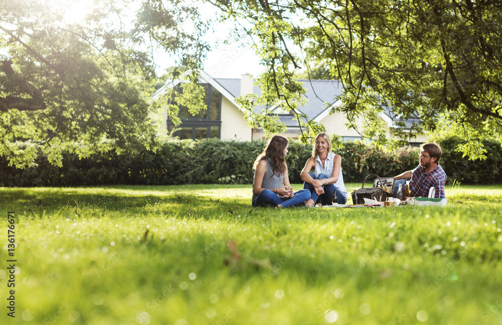 Family Picnic Outdoors Togetherness Relaxation Concept