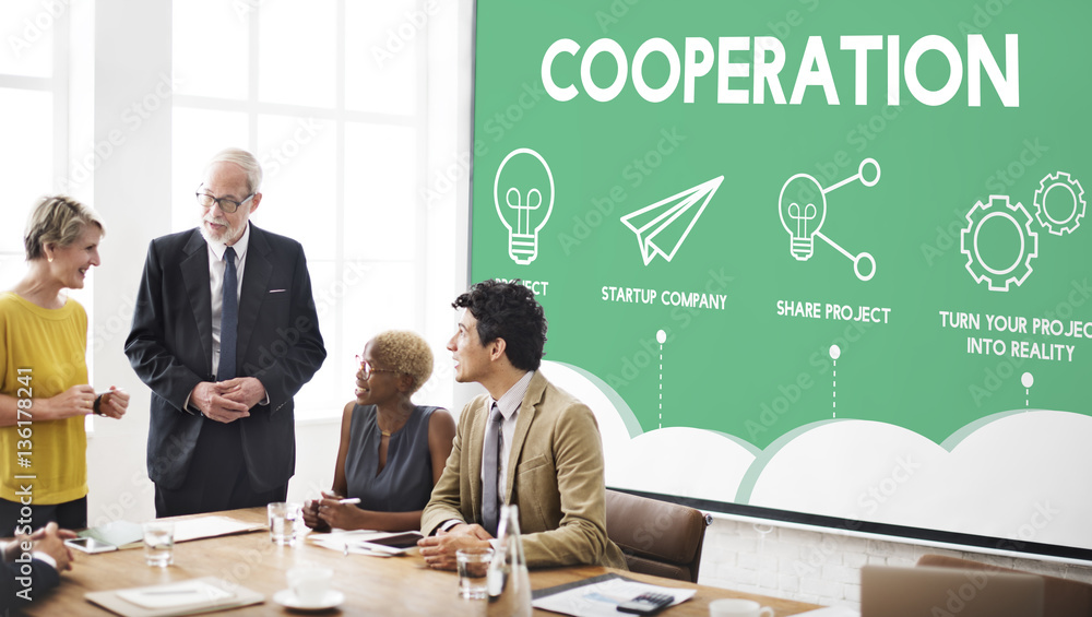 Crowdfunding Startup Business Crowdsourcing Cooperation Graphic