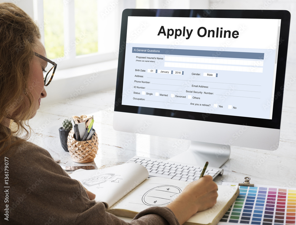 Apply Online Application College Form Concept