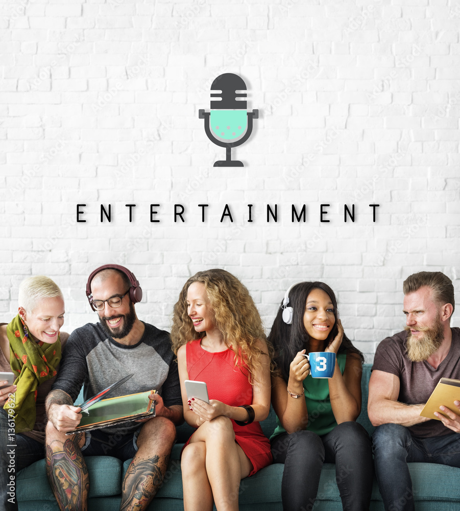 Entertainment Audio Multimedia Podcast Graphic Concept