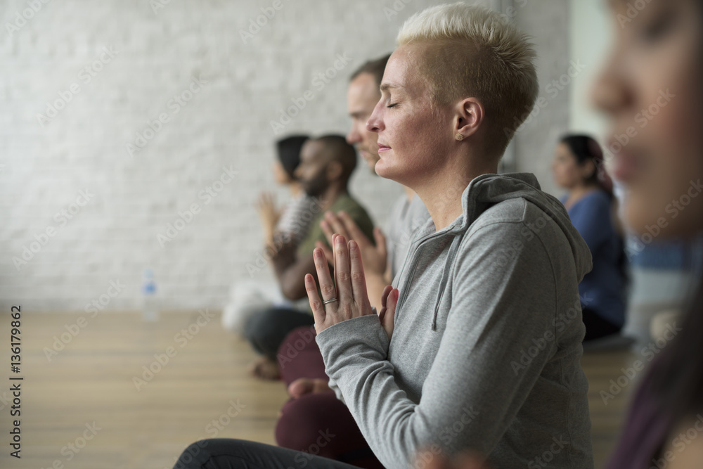 Diversity People Exercise Class Relax Concept