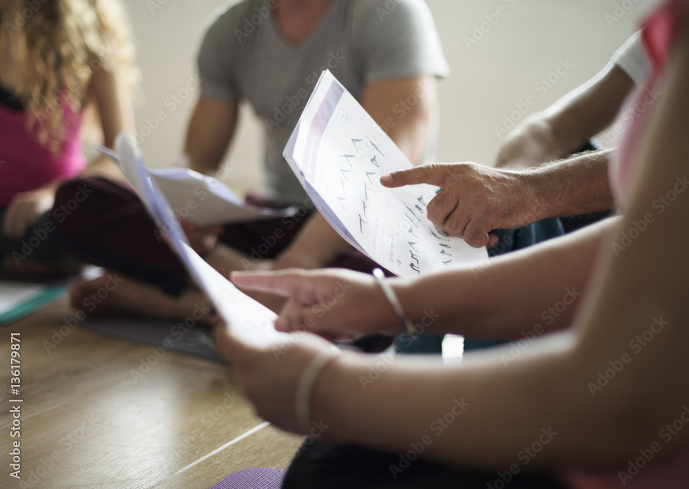 Diversity People Exercise Class Relax Concept