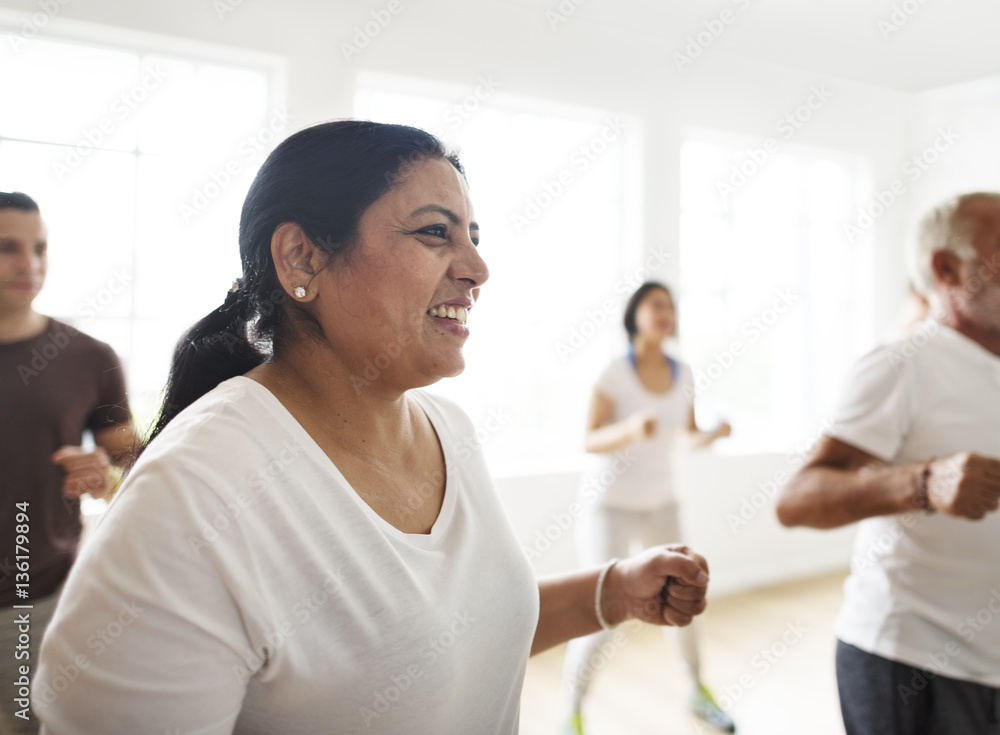 Diversity People Exercise Class Relax Concept