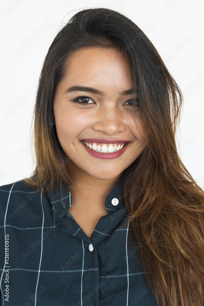 Asian Woman Cheerful Portrait Concept