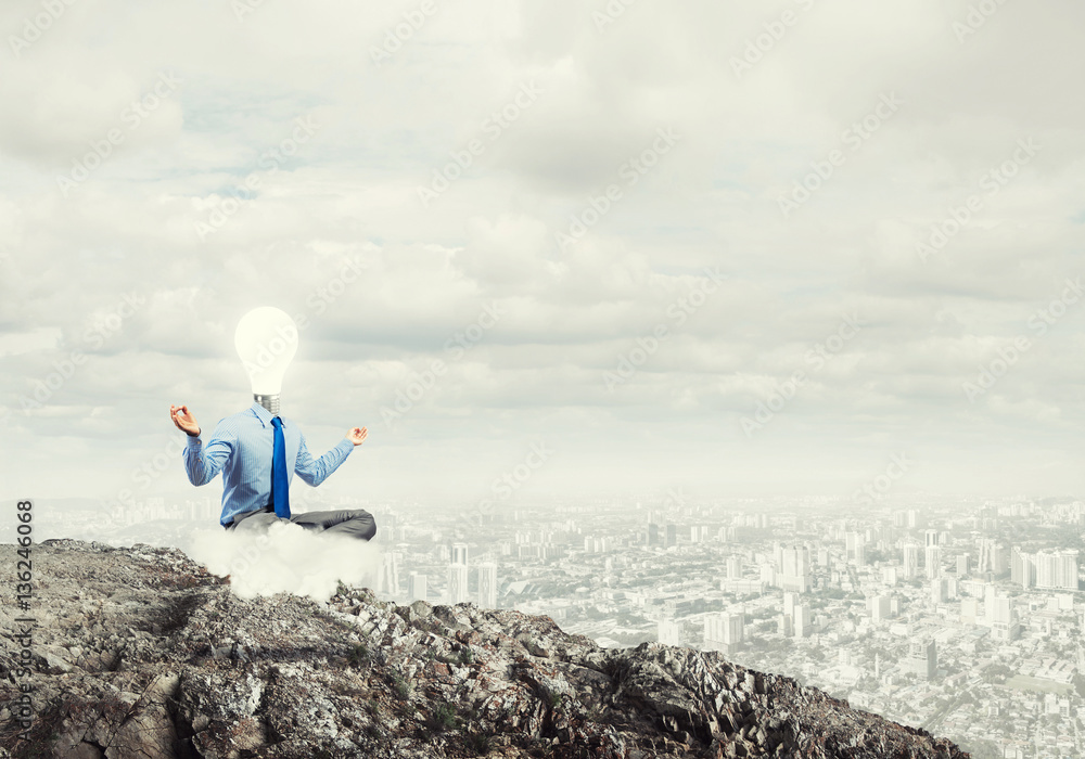 Businessman relaxing and waiting for inspiration