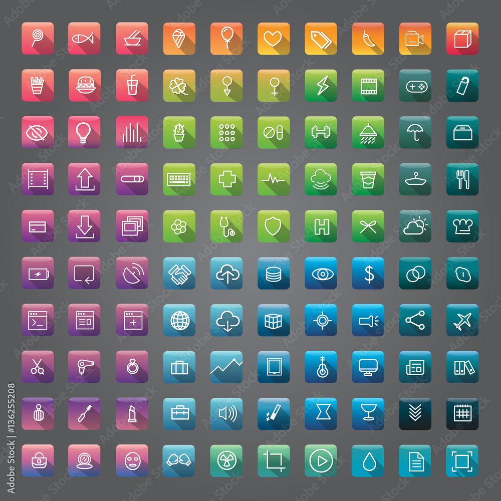 Icon Collection Vector Application Content Concept