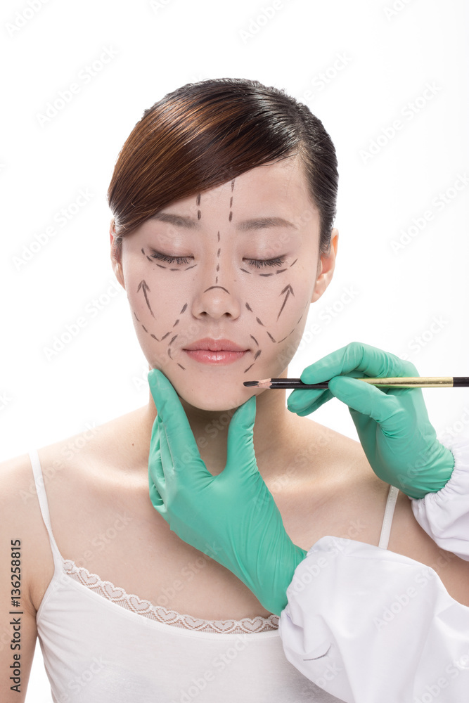 facial makeup of young asian beautiful woman