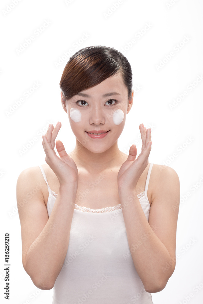 facial makeup of young asian beautiful woman